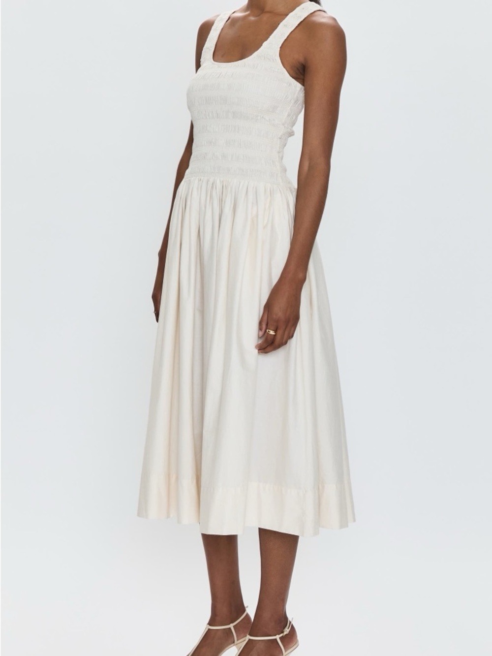 Nwot Alessia Smocked Tank Midi Dress in Cream - Picture 5 of 5